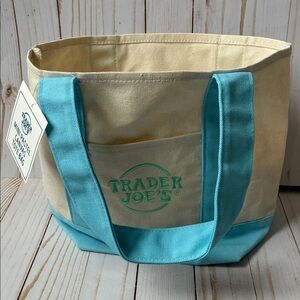 Trader Joe's Pastel BLUE Mini Canvas Tote/Shopping Bag 2025 LIMITED EDITION NEW